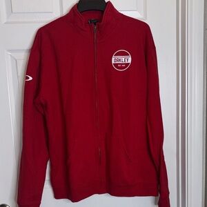 Oakley Men's Zip-Up Sweater in Bold Red